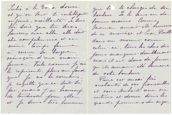 Lettre de Lily de Blonay à Louis