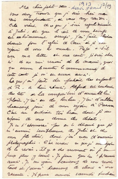 Lettre de Louis Rivier à sa sœur Blanche