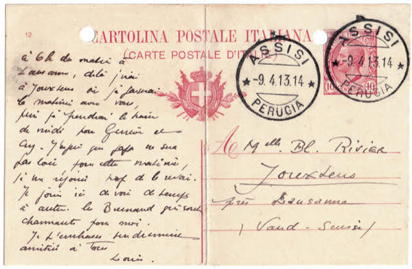 Lettre de Louis Rivier à sa sœur Blanche